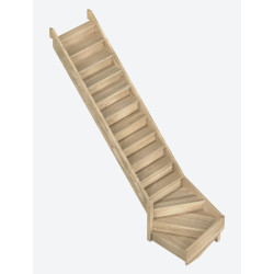 Escalier en chêne Provence 1/4 tournant bas gauche 275 x 82 cm SOGEM