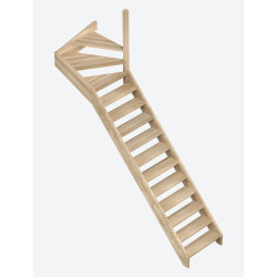 Escalier en chêne Provence 1/4 tournant haut droit 275 x 84 cm SOGEM