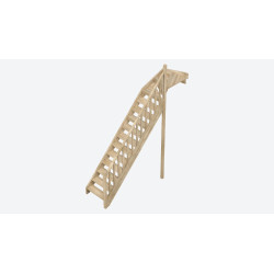 Escalier en chêne Provence 1/4 tournant haut droit avec rampe à balustres moulurés 275 x 84 cm SOGEM