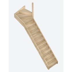 Escalier en chêne Provence 1/4 tournant haut droit 275 x 84 cm SOGEM