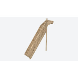 Escalier en chêne Provence 1/4 tournant haut droit avec rampe à balustres moulurés 275 x 84 cm SOGEM