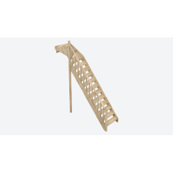 Escalier en chêne Provence 1/4 tournant haut gauche avec rampe à balustres moulurés 275 x 84 cm SOGEM