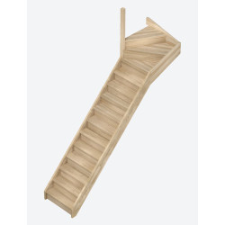 Escalier en chêne Provence 1/4 tournant haut gauche 275 x 84 cm SOGEM