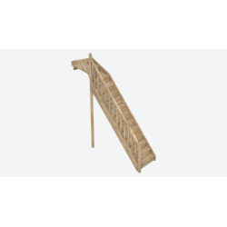 Escalier en chêne Provence 1/4 tournant haut gauche avec rampe à balustres moulurés 275 x 84 cm SOGEM