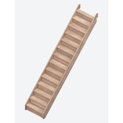 Escalier en hêtre Savoie droit 275 x 82 cm SOGEM