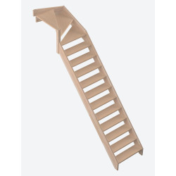 Escalier en hêtre Savoie 1/4 tournant haut gauche 275 x 84 cm SOGEM