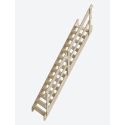 Escalier de meunier en sapin Cottage Medium avec rampe à lisses maxi 300 x 73 cm SOGEM