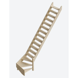 Escalier de meunier en sapin Cottage Medium+ 1/4 tournant droit 340 x 70 cm SOGEM