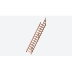 Escalier de meunier en hêtre Cottage Large avec rampe à lisses maxi 300 x 83 cm SOGEM