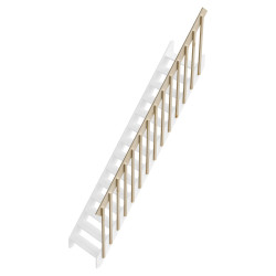 Rampe à lisses maxi à balustres pour escalier de meunier Cottage Medium+ et Large+ SOGEM