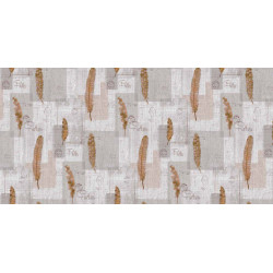 Nappe en PVC non tissé Plume grise 140 cm au mètre HOBBY