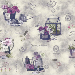 Nappe en molleton Garden lila 140 cm au mètre HOBBY