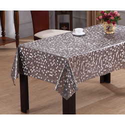 Nappe en PVC métallique Mosaïque argent 140 cm au mètre JOY
