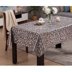 Nappe en PVC métallique Mosaïque anthracite 140 cm au mètre JOY