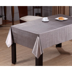 Nappe en PVC métallique Lines anthracite 140 cm au mètre JOY