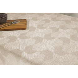 Nappe jacquard tissé Selmes crème 140 cm au mètre JOY