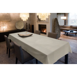 Nappe jacquard tissé Leonardo ecru 140 cm au mètre JOY