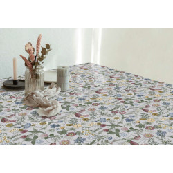 Nappe en PVC avec protège table Plaisir rouge 140 cm au mètre JOY
