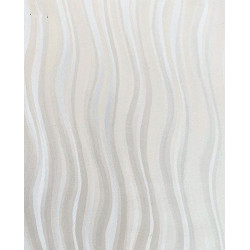 Nappe en PVC avec protège table Waves blanche 140 cm au mètre JOY