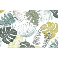 Nappe en PVC avec protège table Adao verte 140 cm au mètre JOY