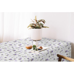 Nappe en PVC avec protège table Lavande 140 cm au mètre JOY