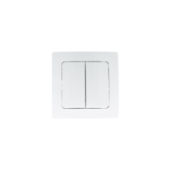 Interrupteur encastrable bipolaire double allumage blanc mat PROFILE