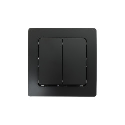 Interrupteur encastrable bipolaire double allumage noir mat PROFILE