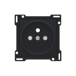 Enjoliveur pour prise avec broche de terre 21 mm noir mat NIKO