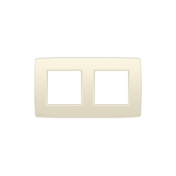 Plaque de recouvrement double horizontale crème NIKO