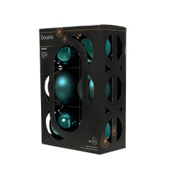 Set de boules de Noël en verre vert émeraude Ø 8 cm 6 pièces DECORIS