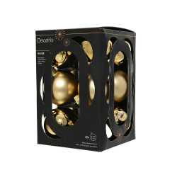 Set de boules de Noël en verre or clair Ø 6 cm 12 pièces DECORIS