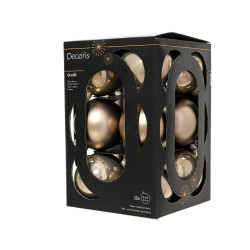 Set de boules de Noël en verre perle fumée Ø 6 cm 12 pièces DECORIS