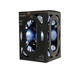 Set de boules de Noël en verre bleu aube Ø 6 cm 12 pièces DECORIS