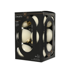 Set de boules de Noël en verre banc laine Ø 6 cm 12 pièces DECORIS