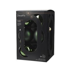 Set de boules de Noël en verre vert pin Ø 6 cm 12 pièces DECORIS