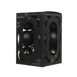 Set de boules de Noël en verre noires Ø 6 cm 12 pièces DECORIS