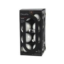 Set de boules de Noël en verre blanc d'hiver Ø 3