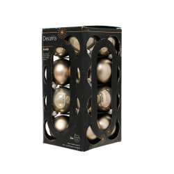 Set de boules de Noël en verre perle fumée Ø 3