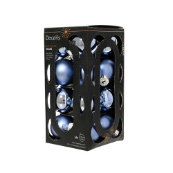 Set de boules de Noël en verre bleu aube Ø 3