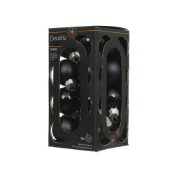 Set de boules de Noël en verre noires Ø 3