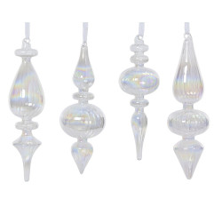 Ornement en verre transparent irisé Ø 5