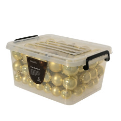 Set de boules de Noël incassables or clair Ø 6 cm 91 pièces DECORIS