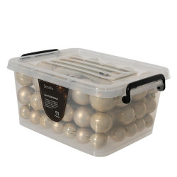 Set de boules de Noël incassables perle Ø 6 cm 91 pièces DECORIS