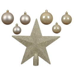 Set de boules de Noël incassables perle Ø 6 cm 91 pièces DECORIS