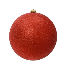 Boule de Noël incassable pailletée rouge mat Ø 25 cm DECORIS