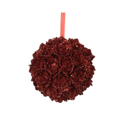 Boule de Noël en mousse fleur rouge Noël Ø 10 cm DECORIS