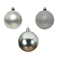 Boules de Noël incassables argentées – Décorations durables