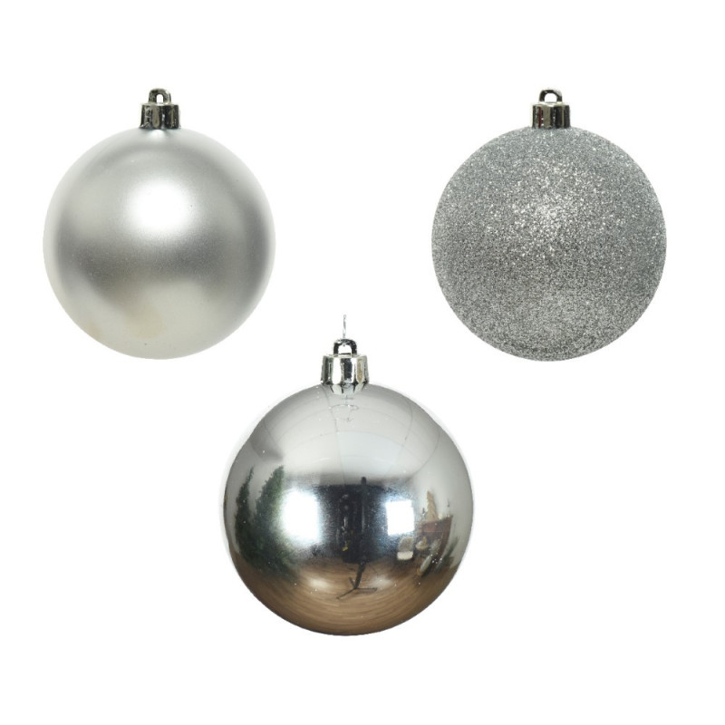Boules de Noël incassables argentées – Décorations durables