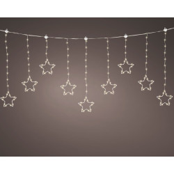 Guirlande rideau à étoiles 156 LED blanc chaud 1