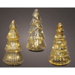 Sapin de Noël or micro LED blanc chaud Ø 9 x 17